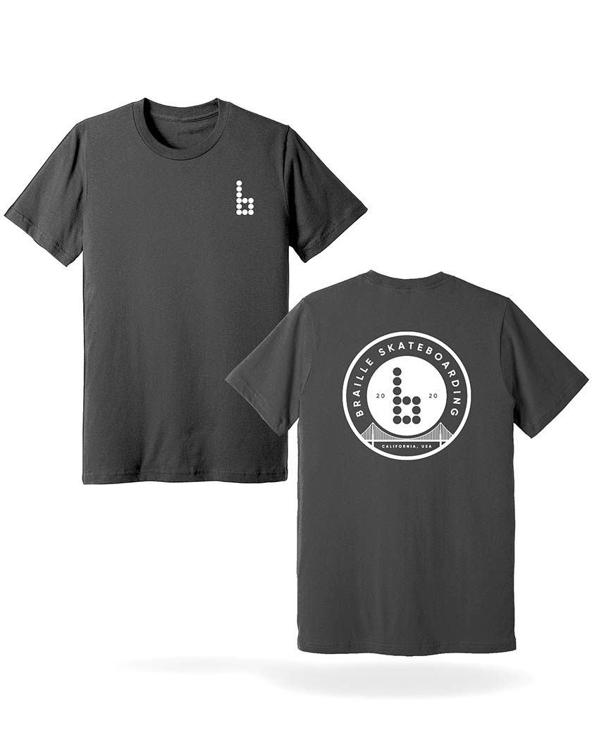 Braille Grey Gate Bridge Skate Tee Shirt Braille Skateboarding
