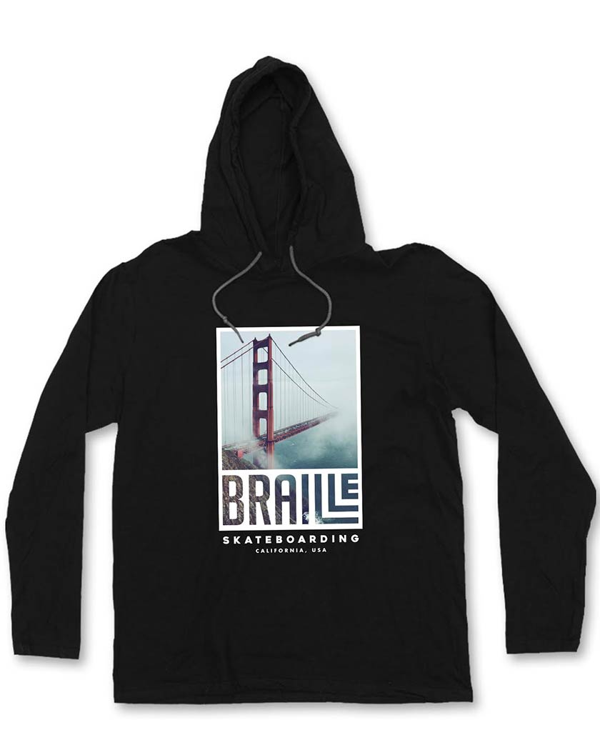 Golden Gate Tee Shirt Hoodie Braille Skateboarding