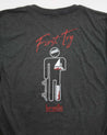 Broken Arm First Try Grey V-Neck Skate T-shirt Braille Skateboarding 