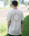 Never Give Up Tan Skate T-shirt Braille Skateboarding 