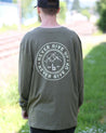 Never Give Up Green Long Sleeved T-Shirt Braille Skateboarding 