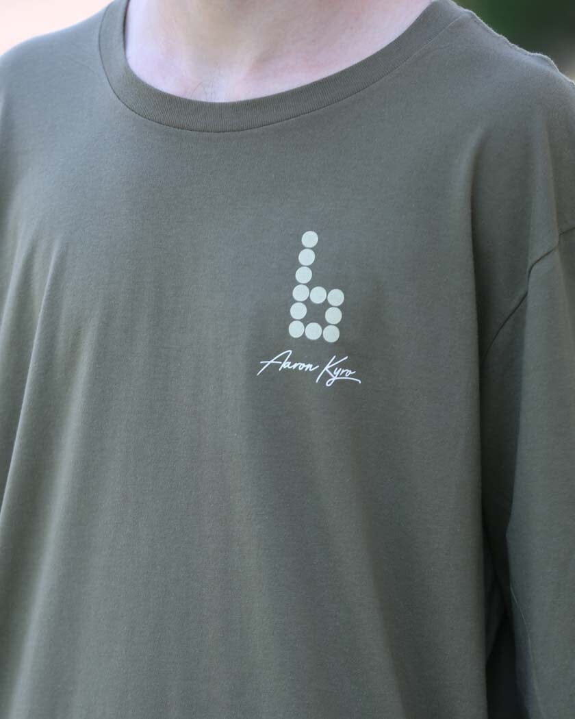 Never Give Up Green Long Sleeved T-Shirt Braille Skateboarding 