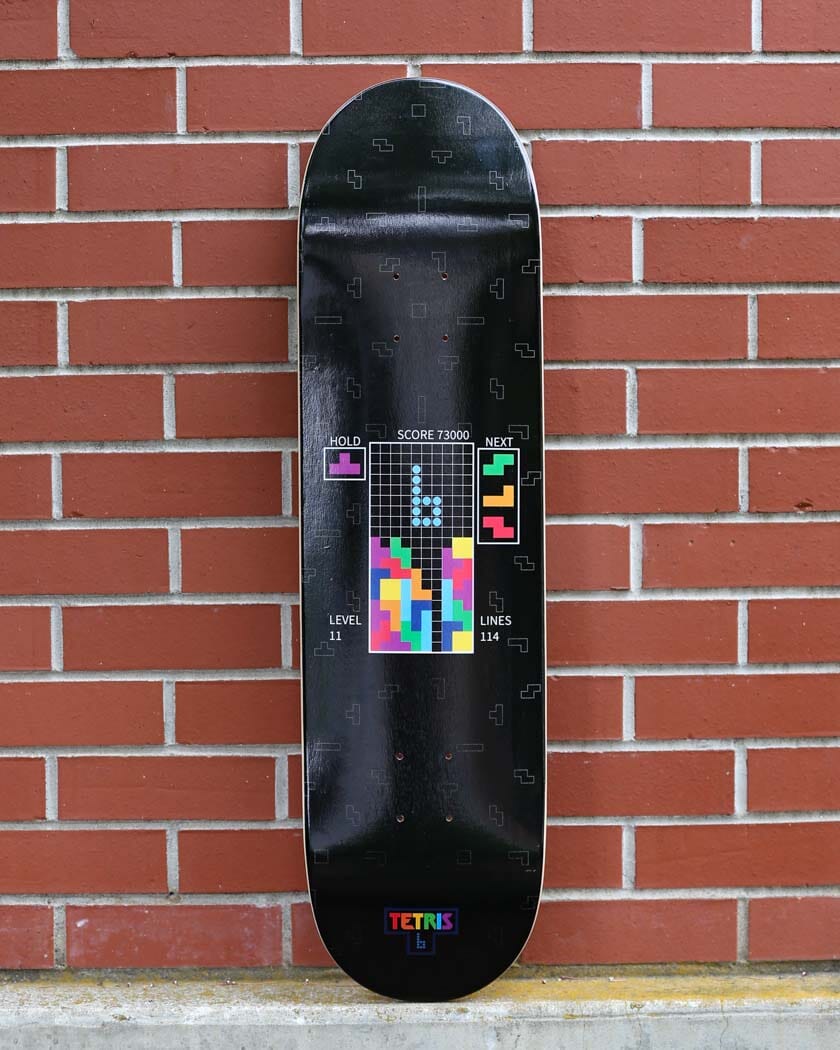 Tetris™ Classic Game Play Skateboard Deck skateboard deck BrailleSkateboarding 
