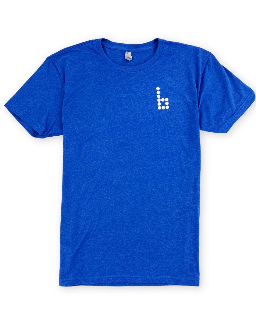 Blue Classic Circle Skate TShirt Braille Skateboarding