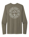 Never Give Up Green Long Sleeved T-Shirt Braille Skateboarding 