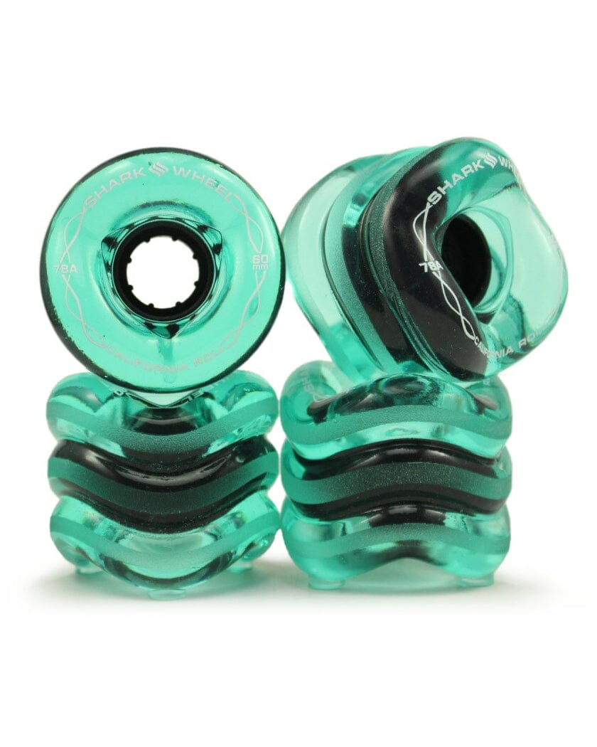 Roues Shark Wheel Pour Skateboard - 60mm 78A California Roll, Couleur Noire, Design Breveté En Vague, Pour Cruising Urbain - 3