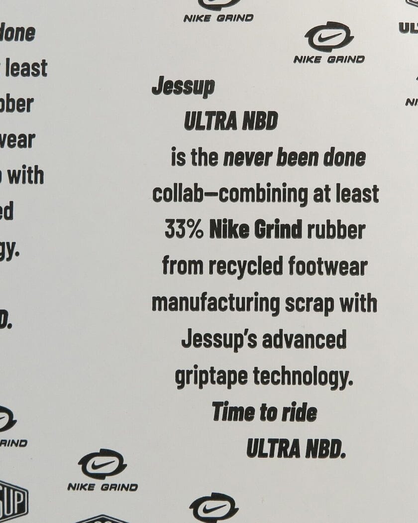 Jessup ULTRA NBD Nike Grind Grip Tape Braille Skateboarding 