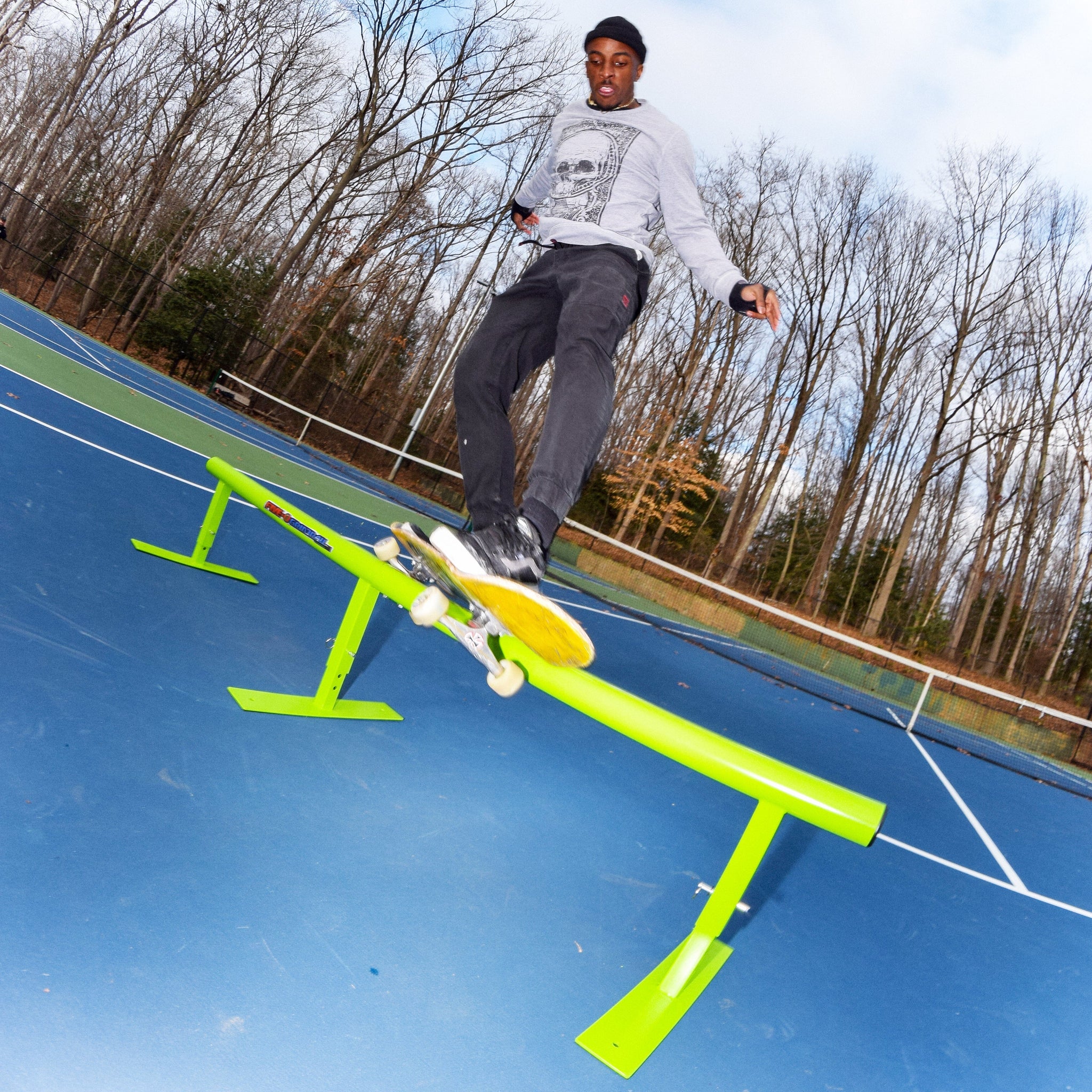 RampTech 5-0 Round Skate Rail Braille Skateboarding 