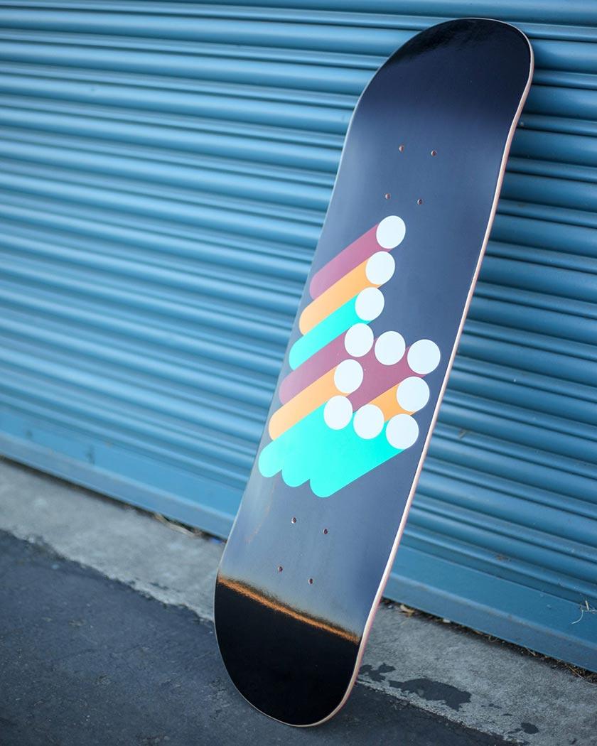 3D B Skateboard Deck skateboard deck BrailleSkateboarding 