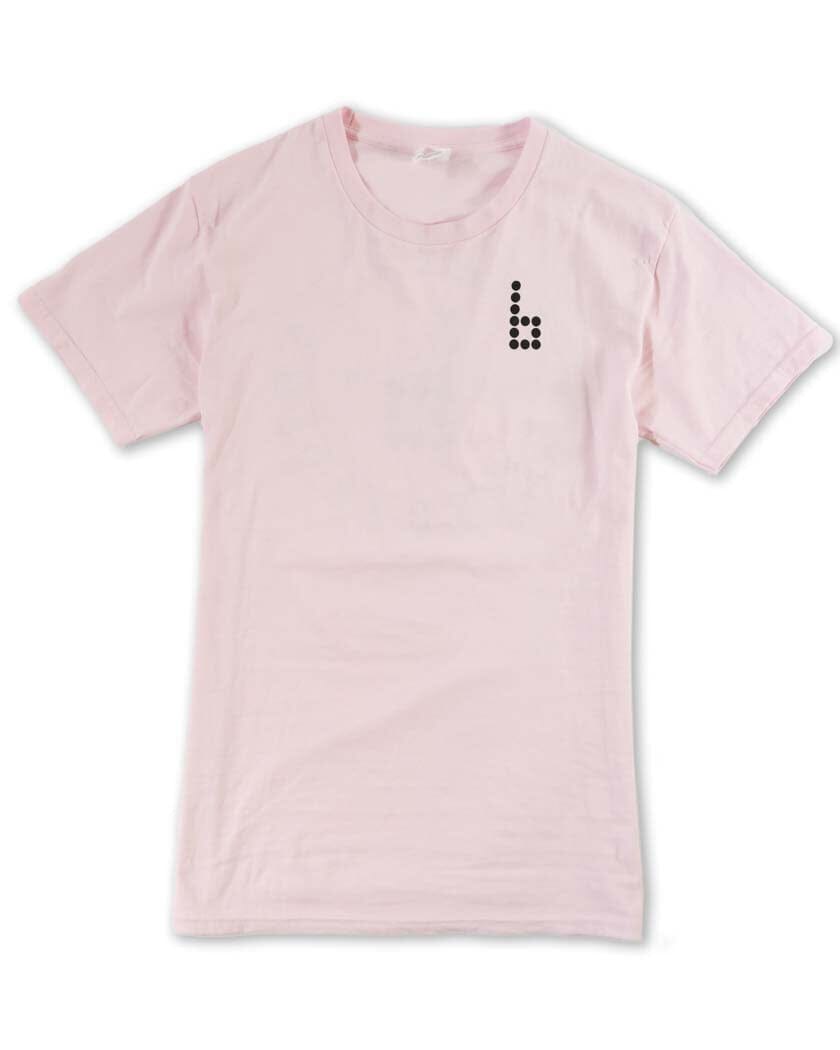 Pink Classic Circle Braille Skate Tee Braille Skateboarding 