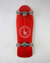 Old School Fish Shaped Complete Braille Skateboarding Red Cruiser Setup 