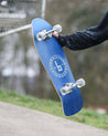 Old School Fish Shaped Complete Braille Skateboarding Blue Cruiser Setup 