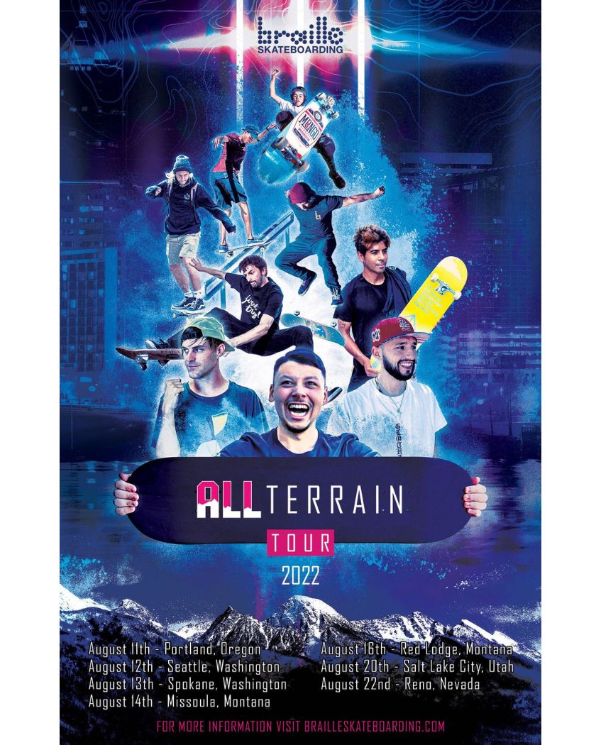 Signed All Terrain Tour Poster Braille Skateboarding 