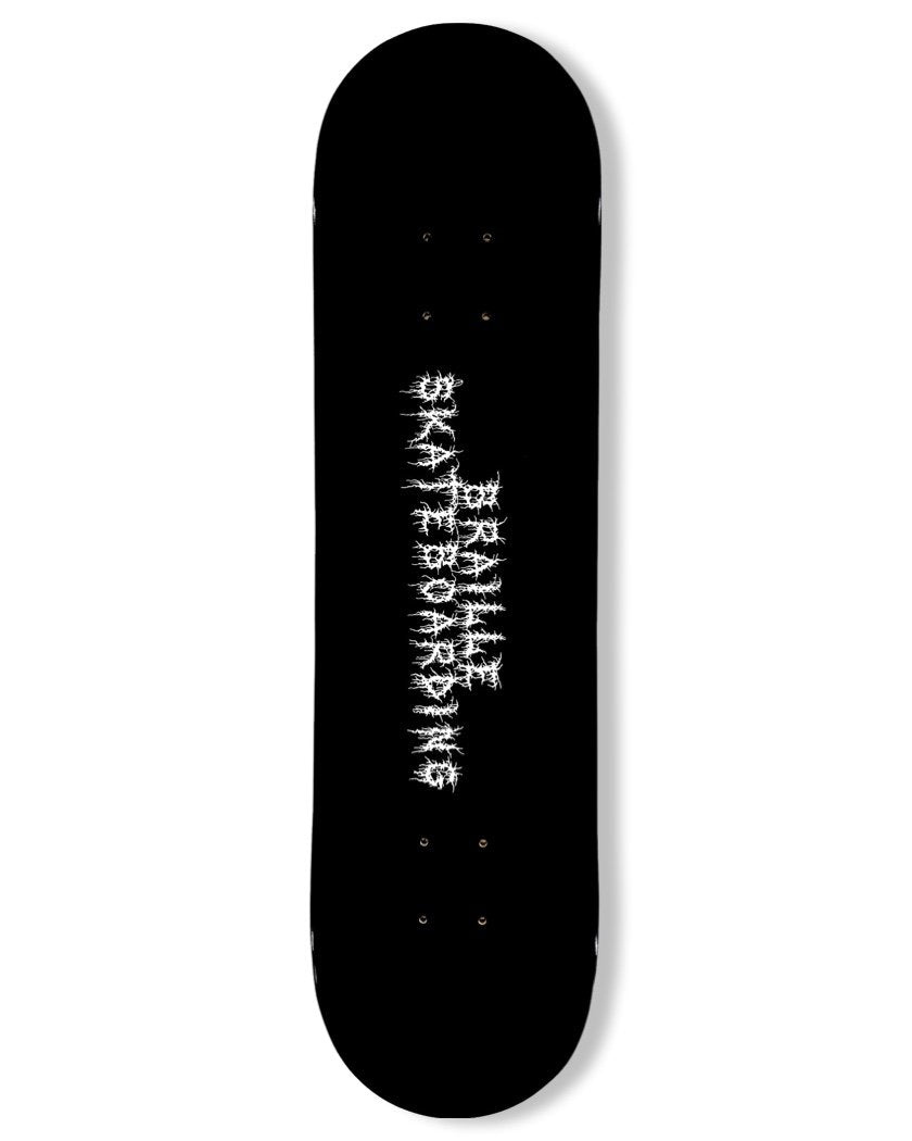 Creepy Writing Skateboard Deck skateboard deck BrailleSkateboarding 