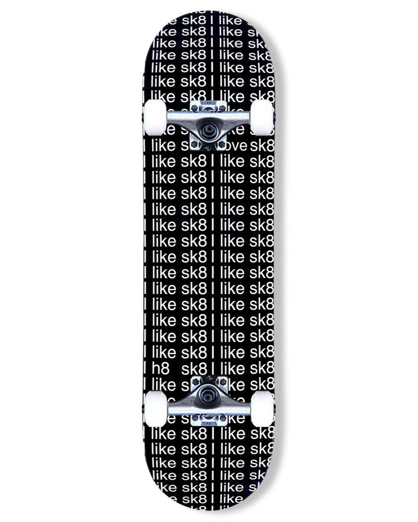 I Like Sk8 Complete Skateboards skateboard deck BrailleSkateboarding 7.75 Maple Unlimited - Black