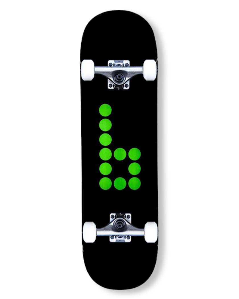 Black & Green "b" Complete Skateboard complete skateboard BrailleSkateboarding 