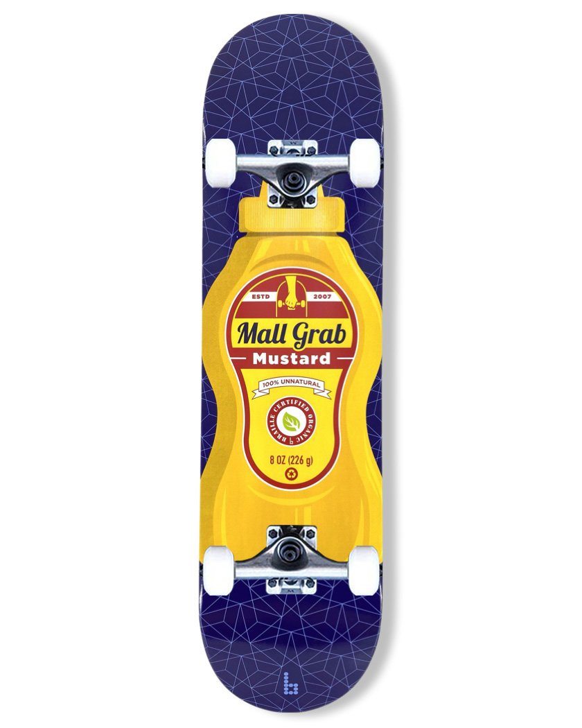 Condiment Series: Mall Grab Mustard Complete Skateboard complete skateboard Braille Skateboarding 
