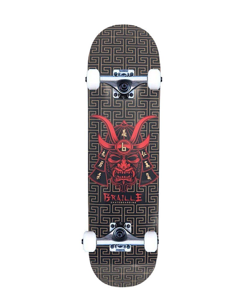 Reimagined Classics: Red Samurai Complete Skateboard complete skateboard BrailleSkateboarding 