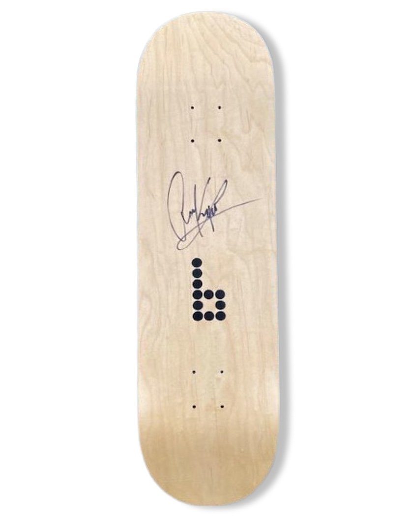 Signed Aaron Decks skateboard deck BrailleSkateboarding 