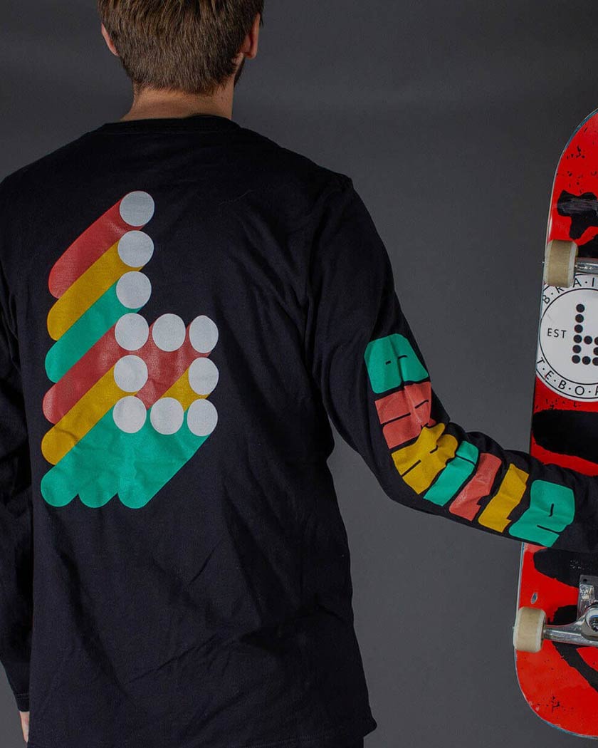 Braille 3D Long Sleeved Skate Tee Shirt Long sleeve skate tee shirt BrailleSkateboarding 