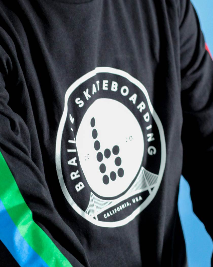 Colored Striped Long Sleeve Skate Tee Shirt long sleeve tee shirt BrailleSkateboarding 