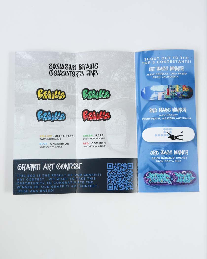 Graffiti Box Stickers & Pin BrailleSkateboarding 